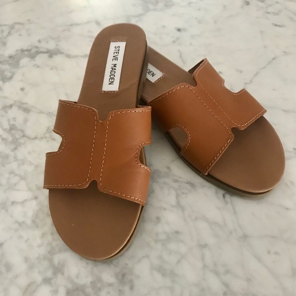 steve madden hoku leather slide sandal